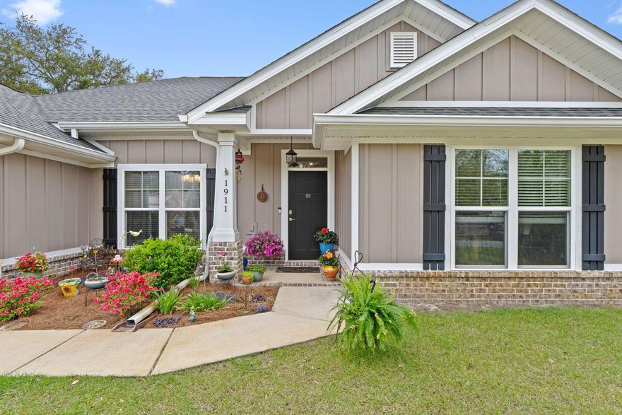 NO HOA! WATER ACCESS perfect for picnic's, sunbathing, kayaking or paddle boards etc. Better than new, 2019 FLYNN BUILT Marco Deluxe floorplan home w/so many additional upgrades.  Looking for an IN-LAW SUITE this home has it!Sellers offering concession of $5000 for use towards buyers closing cost/rate buy downBeautifully upgraded home offering TWO primary suites, each featuring an ensuite full bathroom & walk-in closet. The larger primary boasts a custom-built closet, garden tub, & separate tiled glass shower, while the smaller primary has its own private entrance leading to one of the TWO back porches.This spacious home also includes two additional bedrooms sharing a third full bathroom, w/a custom-made Murphy bed & brand-new full-size mattress in the front bedroom Interior Features include:
*Tray ceilings in the living room & larger prima
*Granite countertops, stainless steel appliances, & center island
*LG Gas stove with air fryer (2022) & Bosch dishwasher with 3 
  shelves
*Full walk-in pantry & soft-close cabinets throughout
*NEST thermostat & alarm system with slimline doorbell camera
*LED lighting throughout
*Laundry room & garage cabinets (Workbench conveys)
*Insulation added above garage with pull-down stairs & storage
*Transferable termite bond & TAEXX in-wall pest control system

Exterior Features:
*Gutters installed around the house & shed (12x10) with cabinets for extra storage
*Natural Gas (added 2022): Tankless water heater, dual-fuel grill hookup (grill stays), & Natural Gas Generator (conveys)
*Back porches connected with pavers & fans installed on porches & all bedrooms
*Retractable awning & tongue & groove ceiling on back porch
*Space for a future pool in the backyard
*Fabric hurricane shields included

Prime Location - Walkable Water Access!
Half a mile from Hwy 98 on the Bay side (Next to Hickory Shores)
Walk to beautiful East Bay in just 2 minutes - perfect for kayaking, paddle boarding, & picnicking

Boat launches nearby:
*Woodlawn Beach - 5 min
*Bal Alex - 6 min
*Oriole Beach - 13 min

Convenient access to shopping & essentials:
*Publix, Lowe's, Walmart - 4 miles
*Gulf Breeze Hospital - 10 miles (15 min)
*Three Mile Bridge - 13 miles (19 min)

Close to top attractions:
*Gulf Breeze Zoo - 2 miles
*New high school (opening 2026) - 2 miles
*Navarre Beach - 10 miles
*Pensacola Beach - 12 miles

This home offers the perfect mix of privacy, convenience, and outdoor adventure. Don't miss your chance to own this beautiful, move-in-ready home in a highly desirable location!




