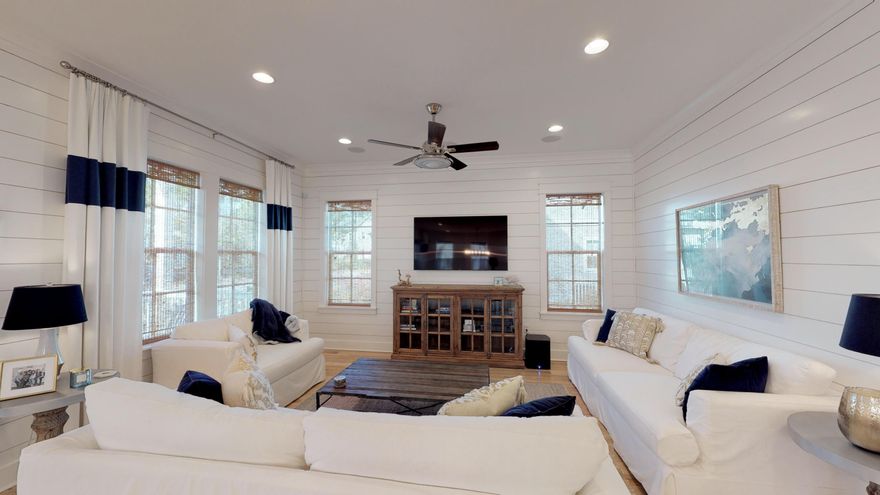 A rare, turn-key opportunity is available in a highly sought after location in of Watercolor . This ''like new'' Watercolor home is intricately designed, furnished and decorated for outstanding living as a permanent, secondary or short-term rental home. Attention to detail is obvious throughout this light filled beach home which has been immaculately kept by the original owners and occupied for a combined total of less than 60 days! Custom finishes abound including; hardwood flooring throughout, gourmet kitchen with quartz countertops and stainless steel, Jenn-Air appliances. Four bedrooms, including two masters plus a bunk accommodate an open floor plan to compliment this two story home.