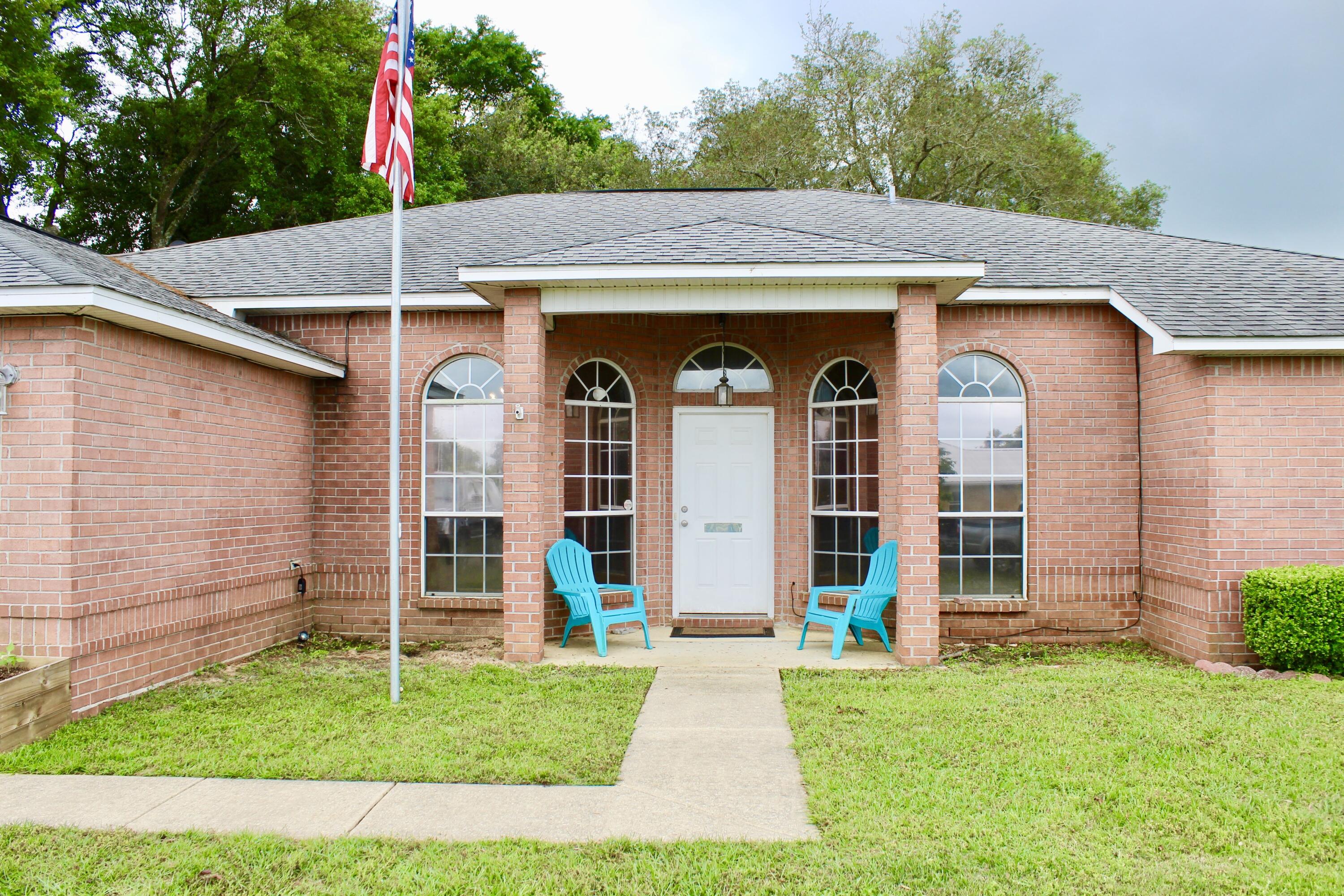 NEW ROOF TO BE PUT ON PRIOR TO CLOSING. South of I-10 & close to shopping and bases. This is a 4br/3bath with 2509 sqft, all brick home. Home has been painted recently and had a lot of the light fixtures replaced recently. Nice flat backyard with a screened in patio tiled!! To the left of entrance will be the formal dining, to right- office, playroom etc. Straight ahead, walk into the large family room with fireplace. Plenty of storage in the kitchen with granite countertops with pantry & even storage in the island!! Across from the kitchen will be the laundry & hall to Master Suite. Double marble vanity, separate shower & whirlpool tub with his & her walk-in closets.