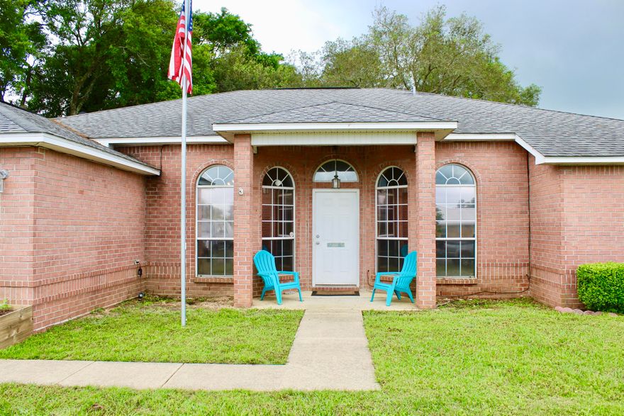 NEW ROOF TO BE PUT ON PRIOR TO CLOSING. South of I-10 & close to  shopping and bases. This is a 4br/3bath with 2509 sqft, all brick home. Home has been painted recently and had a lot of the light fixtures replaced recently. Nice flat backyard with a screened in patio tiled!! To the left of entrance will be the formal dining, to right- office, playroom etc. Straight ahead, walk into the large family room with fireplace. Plenty of storage in the kitchen with granite countertops with pantry & even storage in the island!! Across from the kitchen will be the laundry & hall to Master Suite. Double marble vanity, separate shower & whirlpool tub with his & her walk-in closets.