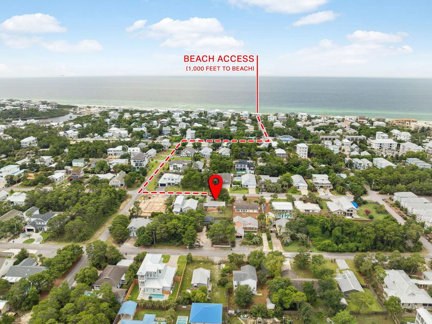 Welcome to 85 Birch Street - a rare chance to own a single-family home on 30A for under $700,000. Situated on a generous .19-acre lot in a non-HOA community, this fully furnished property is less than 1,000 feet from the nearest regional beach access, putting the Gulf of America just a short stroll away.Enjoy the convenience of walking to some of the area's most popular restaurants including Shunk Gulley, Goatfeather's & Local Catch. Whether you're seeking a primary residence, vacation getaway, or investment property, the location speaks for itself.With land value alone exceeding $500,000 based on recent nearby sales, the existing home presents incredible value. This is your chance to secure a beachside lifestyle in one of 30A's most desirable pockets, without breaking the bank.