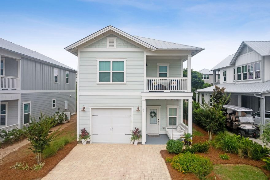 Life is good in Grande Pointe at Inlet Beach! This neighborhood is one of 30a's best kept secrets offering private access to one of the worlds largest and most rare bodies of water known as a coastal dune lake, Lake Powell and bordering the 180 acre protected land of Camp Helen State Park stretching north and south of Highway 98 with miles of hiking and biking trails! Where else can you get a park, lake, AND 30A beach all in one? The ornate entrance of this Grande neighborhood exudes prestige in keeping with the 30a standard.  As you move through the collection of beautiful homes you'll notice the glow of the palms as the sun peeks through and suddenly you find yourself in absolute peace.