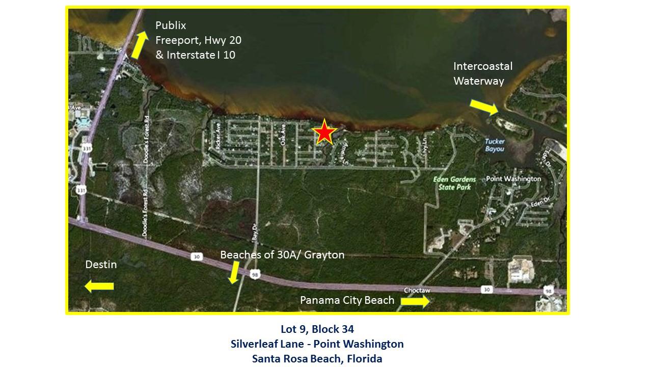 Build your dream home and enjoy the breeze from Choctawhatchee Bay!Located on the South side of the Choctawhatchee Bay, Magnolia Beach is a beautiful subdivisionwith NO HOA! Most lots are 50 x 150 and the lots are beautifully appointed with Magnolias and hardwoods. Lot 9, Block 34 Silverleaf Lane is an exceptional lot as it is just across the street from the Bay! This .172 acre lot on this cul de sac is the perfect place to build your dream home!Enjoy everything that Point Washington, Santa Rosa Beach and the Beaches of Walton County, FL have to offer. A quick drive south on Hwy 283, also known as Bay Drive, will put you in the heart of Grayton Beach and 30A. The location of this lot offers quick access to Panama City Beach, Destin, Freeport and Fort Walton Beach, FL.