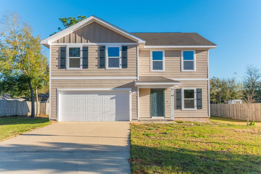 Welcome home. This beautiful  4 bedrooms and 2 bathrooms across approximately 2,014 square feet of living space. Constructed in 2022, this two-story traditional-style residence features an open-concept design that seamlessly integrates the living, dining, and kitchen areas. The kitchen is equipped with modern appliances, including a dishwasher, disposal, microwave, and electric range, and offers a pantry for additional storage. The primary bedroom, located on the second floor, includes a walk-in closet and an en-suite bathroom with a double vanity. Additional spaces include three secondary bedrooms, a bonus room, dining room, and great room. The property also boasts an attached two-car garage and is situated on a 10,454-square-foot lot, providing ample outdoor space.