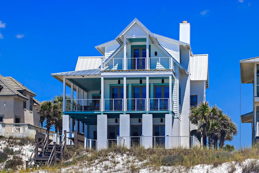 VIEWS, VIEWS, VIEWS!!! Enjoy beautiful, western sunsets on the wraparound balcony of this fabulous home! Take in views of Eastern Lake from the front of the home! Perfectly positioned along the emerald waters of the Gulf, this home provides southwest views going into Destin or enjoy the tranquil waters of Eastern Lake! Meticulously maintained by the current owners, this home has never been rented but could be a wonderful investment opportunity. Built by Davis Dunn Construction, 125 San Roy has all of the features and upgrades that you would expect in a gulf front masterpiece...custom designed interiors, 5 bedrooms, gourmet kitchen, elevator, grand living area with separate ding area, oversized garage, private porch on third level, two baths in Master, concrete construction, and more!