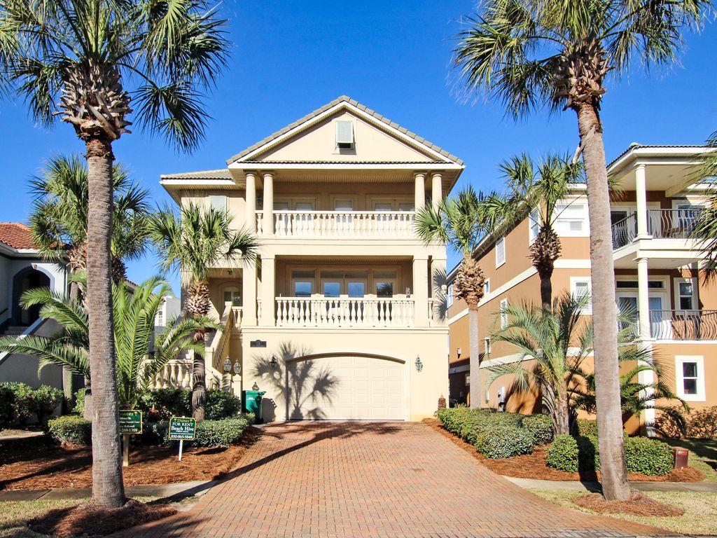 Known for it's charm and appealing design, 102 Sandprnt Circle is one of the cutest beach homes you will in Destin. With some of most beautiful beaches, Dunes of Destin is the ideal community to be located in, and this 7 bedroom, 4.5 bathroom house may be the most outstanding place to call home. Unwind on an inviting front balconies or enjoy views from the second story private balcony. The kitchen is equipped with stainless steel appliances and granite counter tops. Thoughtfully designed and beautifully furnished, this quaint beach cottage has plantation blinds, eclectic lighting, eclectic furnishings and interesting local artwork creates an innovative home design. A few of the luxury features this home has to offer include an outdoor shower, room for a home office, 3 parking spaces.