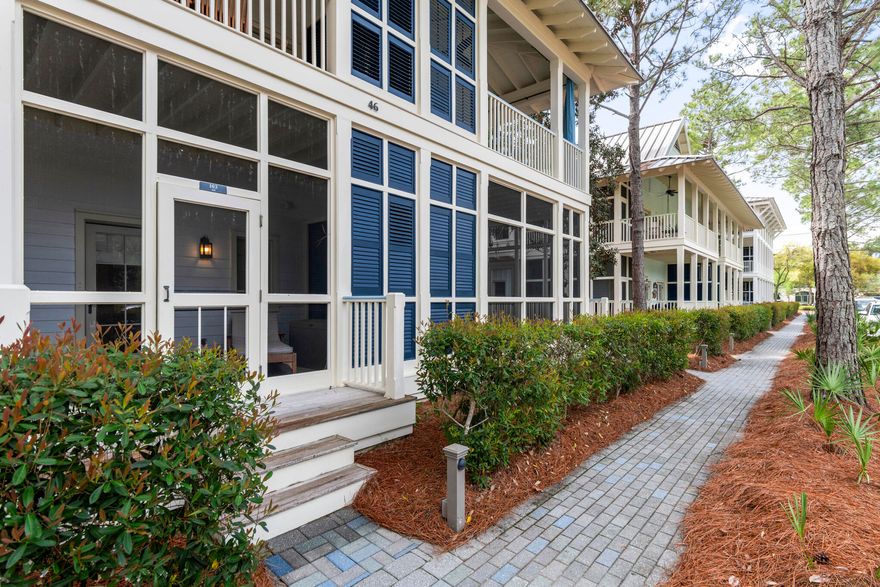 You won't find a better location to be a part of everything Watercolor and 30A have to offer.  Located on beautiful Cerulean Park and minutes from the Beach Club, Boathouse, shopping, dining and more.  This fully furnished townhome offers 2 bedrooms plus a bunk area, 2 full and 1 half bath.  Ample living, dining and kitchen area along with a covered outdoor dining area on the porch make relaxing easy.  A screened first floor porch looks out onto the green space.  A perfect spot for an investment property or for your very own place at the beach!