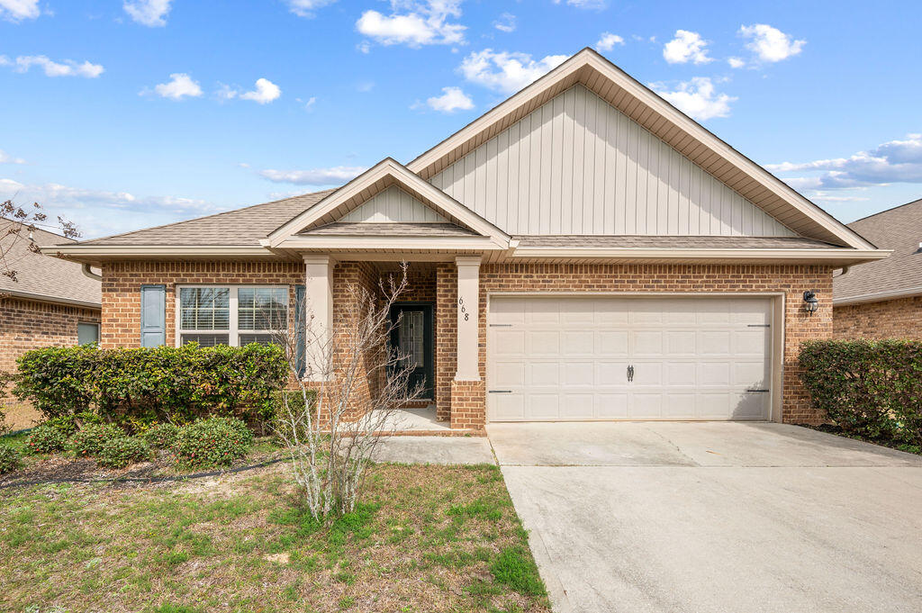 Move In Ready! Convenient location close to military bases, shopping, restaurants, & hospital. This beautiful well maintained home has an open living area and split floorplan. The kitchen showcases a large island with lots of storage (cabinets on both sides) eat in breakfast bar with granite countertops and features all stainless steel appliances. Great master suite, walk in closet with adjustable shelving, separate shower/garden tub, and dual vanity sinks. There is luxury vinyl plank flooring in all areas except for the 2 additional bedrooms. All brick exterior with a covered rear porch and double car garage. Redstone Commons Estates has a gorgeous recreational area featuring a large pool, big covered pavillion, outdoor kitchen and a great playground with a neighborhood dog park.