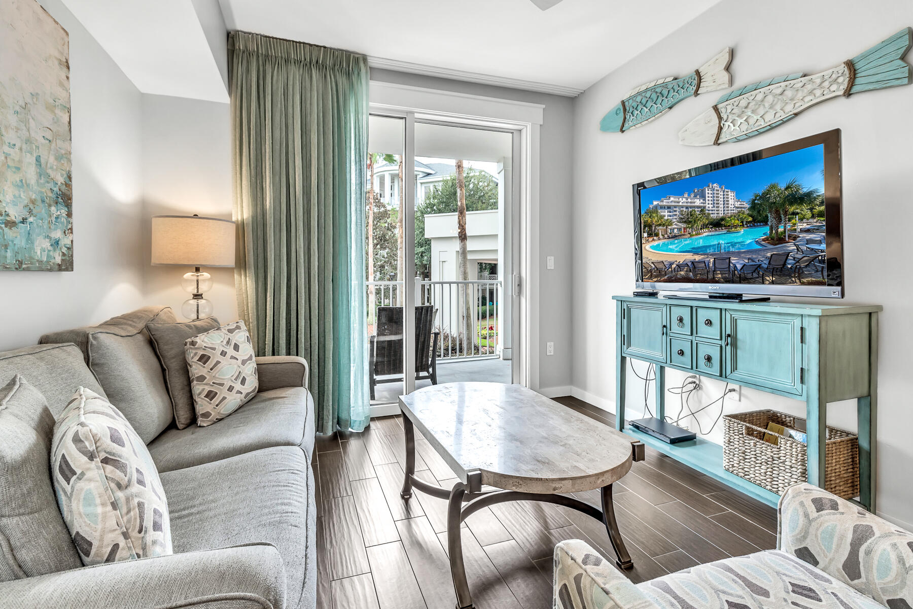 Experience resort-style living in this beautifully updated second-floor condo in Elation, offering stunning views of the Grand Complex and just steps from the vibrant Village of Baytowne Wharf. This spacious one-bedroom retreat features modern upgrades, including stylish lighting, updated flooring, and updated furnishings. The generous master bedroom is bathed in natural light and provides easy access to the bathroom and hallway, while the living room's pull-out couch enhances rental potential. As an Elation resident, you'll enjoy exclusive access to top-tier amenities, including the Grand Complex pool, hot tub, kiddie pool, and fitness center, as well as the private Solstice Club. Nestled next to Hotel Effie and conveniently located adjacent to premier dining, shopping, and live entertainment, this condo offers both an ideal vacation getaway and an investment opportunity.
As an introduction to the Sandestin lifestyle, we invite our new owners to explore amenities that make Sandestin special. The listing brokerage and seller(s) are presenting the buyer(s) of this property with (2) 90-minute rounds of Tennis court time, a golf foursome at one of our three championship courses, and a round of golf for up to four (4) players at the unrivaled Burnt Pine Golf Club.
Sandestin Golf and Beach Resort features more than seven miles of beaches and pristine bay front, four championship golf courses, 15 world-class tennis courts, a 226-slip marina, a fitness center, spa and celebrity chef dining. Shop, dine and play at the charming pedestrian village, The Village of Baytowne Wharf and more. Inside the gates of the resort, residents enjoy a balanced lifestyle of high-class living, spanning the 2,400 acres from the beach to the bay. Everything within the gates of the resort is accessible by golf cart or bicycle. The entire resort is interconnected by miles of pedestrian, bike and golf cart paths that weave through groves of live oaks, meandering past natural lagoons, fountains, man-made lakes, and meticulously landscaped fairways.