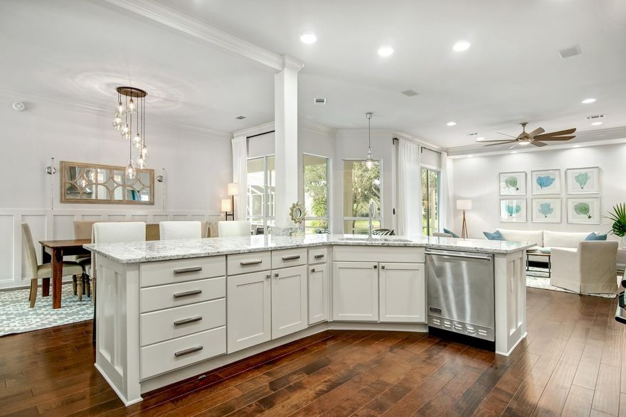 RENOVATED & Flawless! New roof, New A/C, Viking appliances, gas range, 4 bedrooms, 3 baths, lake front, gated community, solid wood flooring, marble baths, light and open floor plan, large garage, walk in closets. PERFECT CONDITION!