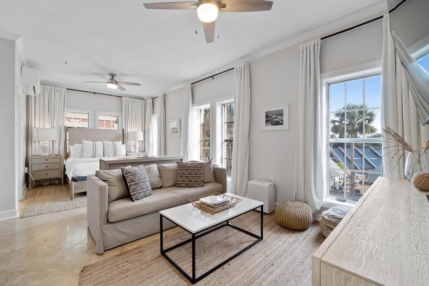 Welcome to Shore Beats Work at The Village of South Walton -- a bright, beachside studio perfectly located between Rosemary and Alys Beach on 30A. This cozy retreat sleeps four with a queen bed and sleeper sofa, and features a granite kitchenette, modern bathroom, and smart TV. Enjoy resort-style amenities including two pools, a seasonal tram to private beach access, on-site laundry, and nearby dining, shopping, and bike rentals at Peddler's Pavilion. Whether you're relaxing after a day on the sand or exploring the best of 30A, Shore Beats Work truly lives up to its name.