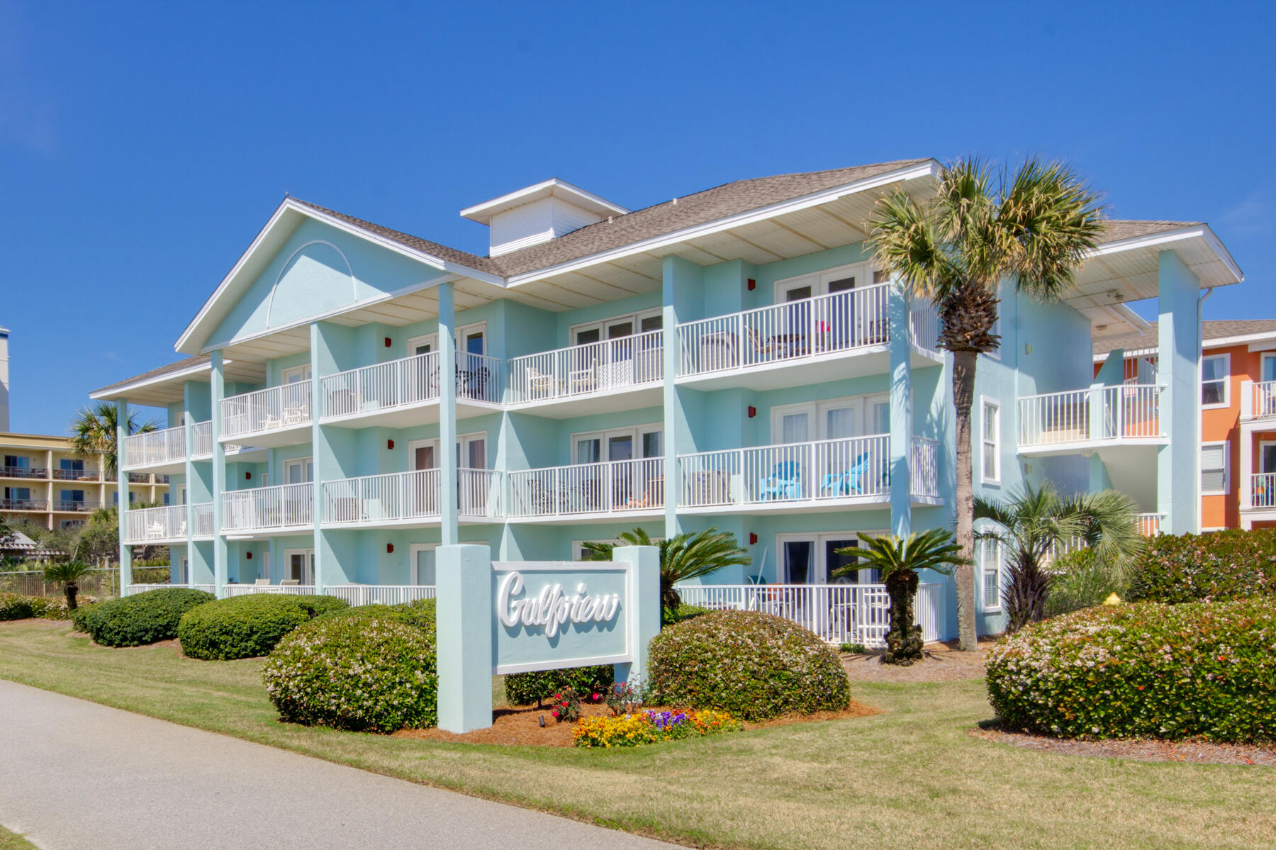 Discover coastal living at its finest in this charming top-floor unit at Gulfview Condominiums. This 1-bedroom, 1-bath condo, complete with hallway bunks and a pull out couch (sleeps 6), has water views from the living room and balcony! It is being offered fully furnished and turn-key rental ready. Gulfview Condominiums feature 200 feet of private, gated beach access, allowing you to enjoy the pristine sands and emerald waters just steps from your door. Additional amenities include pool, relaxing jacuzzi, convenient grilling area, and on-site laundry facilities. The unit comes with low HOA fees, covering a range of essential services including internet, TV cable, water, sewer, trash, and more, ensuring a hassle-free experience for owners and guests alike. The projected rental income is over $39k, making this condo a smart investment opportunity. Don't miss your chance to own a piece of paradise with excellent rental potential. Whether you're looking for a personal retreat or an income-generating property, this Gulfview condo has it all!
