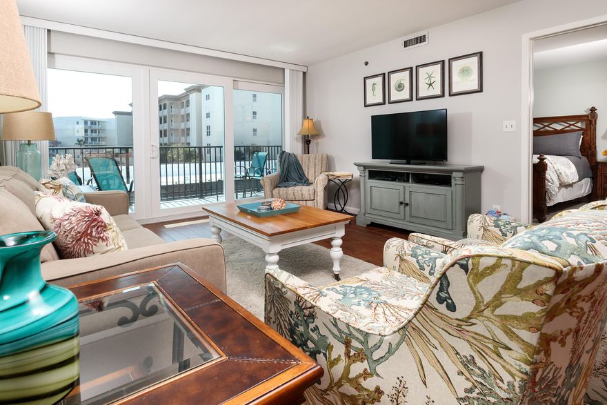 The beach getaway you've been dreaming of... a 2 bedroom, 2 bath condo at Okaloosa Island's favorite, Sea Oats Condos -complete with seaside inspired interiors and gorgeous partial gulf views. This stunning condo has an open living area with large floor to ceiling windows for ample natural sunlight. Conveying fully furnished, rental equipped, and comfortably able to sleep 6 people...all steps away from the sugar white sand and emerald green waters of the Gulf. A large master suite with ensuite, plus a large guest bedroom and separate bath make for the best layout when staying at the beach. Come and discover the many treasures of Sea Oats including private beach access, a sparkling pool, fitness center, hot tub, tennis courts and bbq grills. Sea Oats is perfectly located near the best shopp