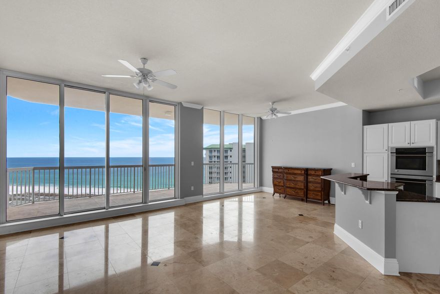 This stunning top floor penthouse offering breathtaking, unobstructed Gulf views is a rare find. The condo boasts 4 bedrooms each with ensuite baths. The spacious living/dining kitchen area w/wet bar is surrounded by floor to ceiling windows that open onto a large private terrace.  There is a powder room located just down the hallway. The private master suite is set apart on the second level.  It offers a large sitting area and an incredible master bath and master closet.  The piece-de-resistance is your own private hot tub located on the master bedroom terrace.  Relax in total privacy, sitting under the stars while listening to the waves crashing on shore.  There is polished travertine flooring throughout key areas with wall-to-wall carpeting in the bedrooms.  This penthouse is sold unfurnished and offers a clean palette for personal customization by a new owner.  St. Barth amenities include a lovely lobby, private pool and hot tub, outdoor grill area, climate-controlled storage, garage parking and a guest suite. Silver Shells is a 27+ acre guarded & gated resort with over 1000 ft. of beach frontage. Amenities include: the lagoon pool with baby pool and hot tub, indoor/outdoor heated pool, separate cardio & weight rooms, 2 tennis courts, 6 pickle ball courts, basketball court, children's playground, Silver Shells Day Spa and Ruth's Chris Steakhouse.