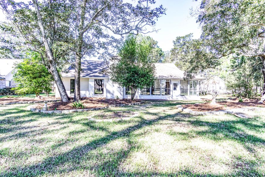 This fabulous newly renovated custom home on Chantilly Cir in Bluewater Bay. This home was built to let maximum natural light and privacy on its golf course lot with a delightful fairway view. This home has an open living to dinning area with a split bedroom floor plan. It has an all window sunroom facing the back of the property and custom oversized windows in the living area to enjoy the view. This home features new LVP flooring throughout the living areas, tile in the bathrooms and kitchen and new carpet in the bedrooms. Freshly painted Interior and exterior of the home. Granite countertops and custom kitchen cabinets with a separate desk area and new light fixtures and hardware throughout the home. This home is situated on a quiet street with a lakefront view. A MUST SEE