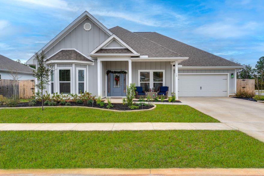 The McKenzie plan is a beautifully designed 5 bed, 3 bath home with over 3000 sq ft located in Hammock Oaks Estates. Just off the foyer is a formal dining area as well as a perfect space for a study, game room or office. The large family room is open and spacious, perfect for large family get-togethers it opens to the beautifully well-appointed kitchen with attached breakfast area. The kitchen has gorgeous granite countertops with undermount sinks and stainless-steel Whirlpool appliances. From the breakfast area, you have access to the covered back patio with views of the pond making it perfect for enjoying morning coffee or weekend grilling and outdoor dining. The lot is one of the largest in the neighborhood nearly 1/3 acre.