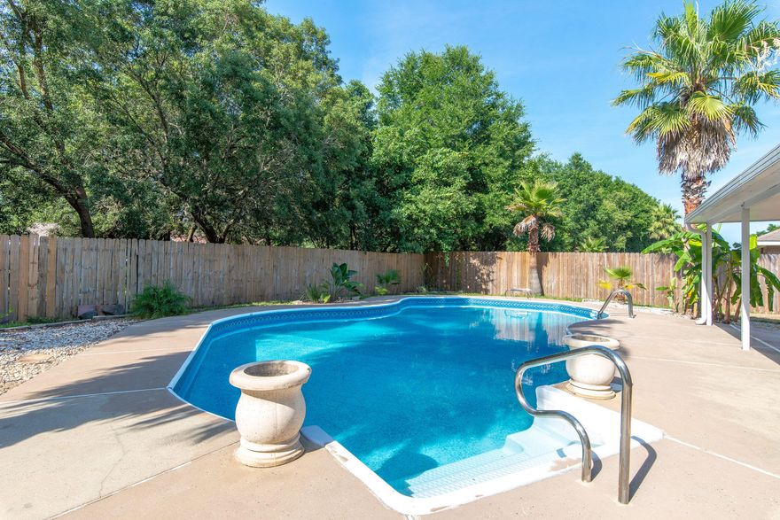 ***Military Move Special***The sellers are military and would like to give back to military. VA approved buyers can move in for only $1000! Contact your wonderful agent to schedule a showing and get more information. This is a FANTASTIC POOL HOME perfectly located at the end of a CUL-DE-SAC in the quiet subdivision of Blue Moon Estates. This a spacious home complete with 4 bedrooms, 2 baths, an office/dining room and a spacious flex room. All main areas have beautiful new hard service flooring and the kitchen and bathroom were recently remodeled. The icing on the cake - the very private, fenced in backyard and your large, sparkling in ground POOL complete with a covered patio. This home is just waiting for you to put your personal touch on it!