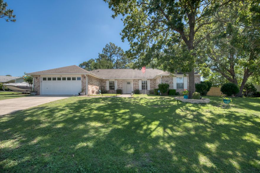 Don't miss this beautiful 4 bedroom all brick home located South of I-10! The open, split floorpan has a fireplace, formal dining, office space, large bedrooms, security system, and no popcorn ceiling in the living area. The kitchen includes brand new appliances (April 2019-refrigerator included), island with breakfast bar, and large walk-in pantry. Unwind in the master suite with a large garden tub, double sinks, his/her closets, and separate shower. The large lot has plenty of room for boat parking and includes a shed for all your outdoor supplies. The serene backyard is perfect for entertaining and provides plenty of room for children to play. Close to Eglin AFB, Duke Field, and local shopping and restaurants. This home will not last long so schedule your private showing today!