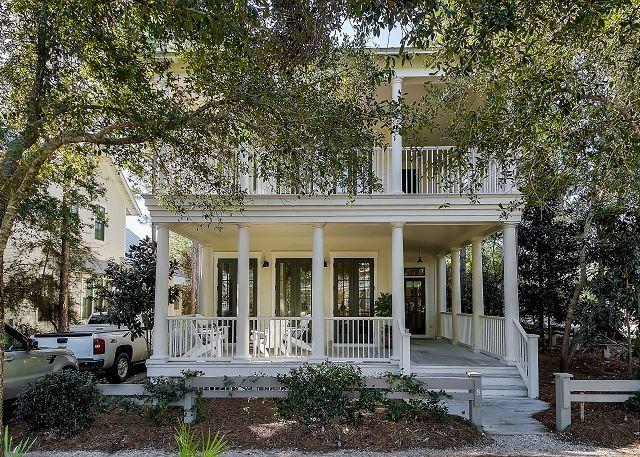 This Allison Ramsey designed home is the perfect place to enjoy the NW Florida lifestyle. This Watercolor beauty fronts Crossvine Park and has preserve land in the back, the oversized corner lot is well positioned close to Camp Watercolor and all of the world class amenities the community offers. Enjoy the outdoors from 1400 sq feet of outdoor porches with access from each bedroom. Home has been recently updated and has proven to be a successful income producing property.