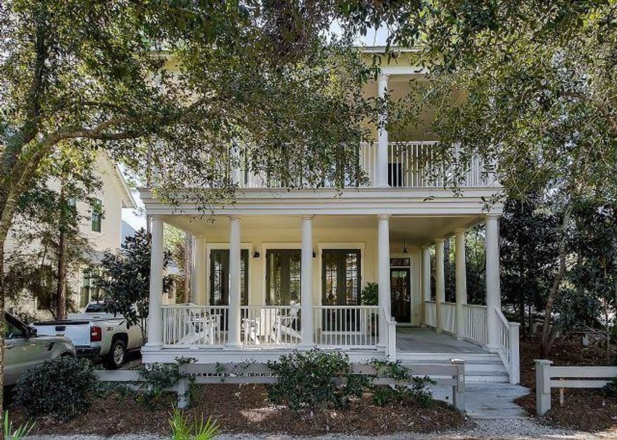 This Allison Ramsey designed home is the perfect place to enjoy the NW Florida lifestyle.  This Watercolor beauty fronts Crossvine Park and has  preserve land in the back, the oversized corner lot is well positioned close to Camp Watercolor and all of the world class amenities the community offers.  Enjoy the outdoors from 1400 sq feet of outdoor porches with access from each bedroom.  Home has been recently updated and has proven to be a successful income producing property.