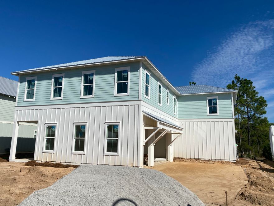 New 5 Bedroom 5.5 Bath home being built in Cypress Breeze Plantation. Beautiful open floor plan with 10 foot ceilings on the first floor along with one guest bedroom and bathroom. Second floor has the spacious Master suite and 3 more guest bedrooms. 2 car garage with additional space for Golf Cart. Nice covered patio off the living room overlooking 20 acres of preservation land. Cypress Breeze is a gated community with one of the largest community pools on 30A.