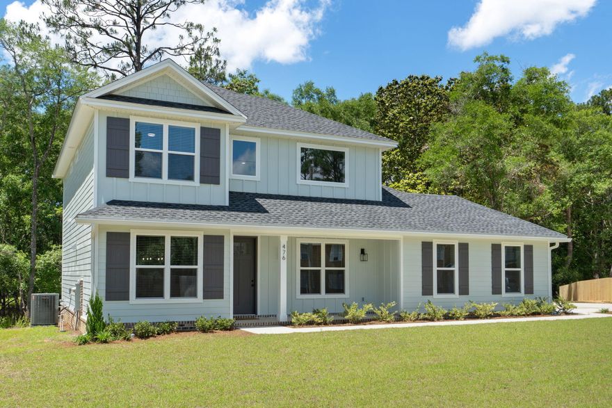 Step into modern comfort and style with this beautifully built 4-bedroom, 2.5-bathroom new construction home. Featuring a thoughtful two-story layout, designed for both everyday living and effortless entertaining. The main level boasts durable and stylish LVP flooring with carpet in the upstairs 3 bedrooms. The primary suite offers a private oasis with a well-appointed en-suite bath and generous closet space. The heart of the home -- a chef-inspired kitchen -- has crisp white cabinets, elegant quartz countertops, stainless steel appliances, and subway tile backsplash that adds a timeless touch. Enjoy the perks of low-maintenance, energy-efficient systems, and a layout ideal for modern lifestyles. This home has everything you need and more. Buyers to verify all information deemed important.