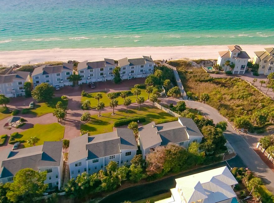 With stunning Gulf views, this 3 story townhome in the gated complex of Seahaunts is perfect for a vacation rental or a second home. Just one back from the Gulf, 8A is just steps away from the beach and Seahaunt's private boardwalk to the beach. The kitchen and living area are an open floor plan that affords Gulf views to most of the 2nd level. The spacious balcony is the perfect spot to relax and enjoy spectacular sunsets. The oversized master bedroom with sitting area shares the 3rd story with a guest bedroom. The bottom floor has a cozy den and large 3rd bedroom. This quiet complex is South of 30A and within walking distance to the shops and restaurants of Gulf Place.