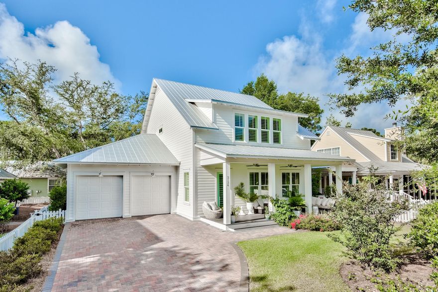 This one stands out in the crowd. Less than five years old, this HUFF built, craftsman-style home is picture perfect from every angle. The home has hardwood floors throughout and is offered furnished, with some exclusions. As you walk through the front door into the large, open living area you notice the plantation shutters on all of the windows, the 10 ft ceilings and the crown molding. The kitchen is stunning with white quartz countertops and commercial grade kitchen appliances. The backsplash and the lighting over the island give an elegant match to the coastal chic décor. 
The first floor Master Suite is a peaceful oasis and its ensuite bathroom has a large soaking tub, separate shower, and a large walk in closet. Upstairs there are 3 bedrooms including a large bonus room. The bonus room is currently set up as a bedroom and an office but it would also make a lovely second family room, game room or work out space. The room has great light and a big open space with french doors and a closet. The upstairs master suite is tastefully decorated and has its own ensuite bath and a large walk in closet. The final bedroom sits at the top of the stairs and has its own access to the adjoining bathroom. This "Jack and Jill" bath serves both this bedroom and the bonus room. There is so much to love about this home! The manicured yard is cared for by the HOA and you will love the old Florida style of the neighborhood itself. The driveway pulls up to an extra-large two car garage; the current owner keeps two vehicles and a golf cart inside. There is also ample parking in the driveway as well as the cul-de-sac space in front of the home for entertaining. Speaking of entertaining, this home has amazing porches! The covered part of the back deck has seating centered around a gas fire pit and a large mounted television. The adjoining dining area is large enough to fit 6 and the front porch has ample seating and is a great place to read or share a cup of coffee with friends.
Crystal Lakes is a non-rental community. Enjoy the peace and quiet and privacy that provides while enjoying all that Sandestin has to offer. A golf cart drive away from Baytowne Wharf, the Baytowne Marina, the new Hotel Effie, and Grand Blvd. In Grand Boulevard, you find a Publix, plentiful shopping and restaurants and community events like a weekly farmers market. Owners have tunnel access to the beach and the market shops where you find more restaurants and shopping as well as the Hilton with Seagars and the Serenity Spa.