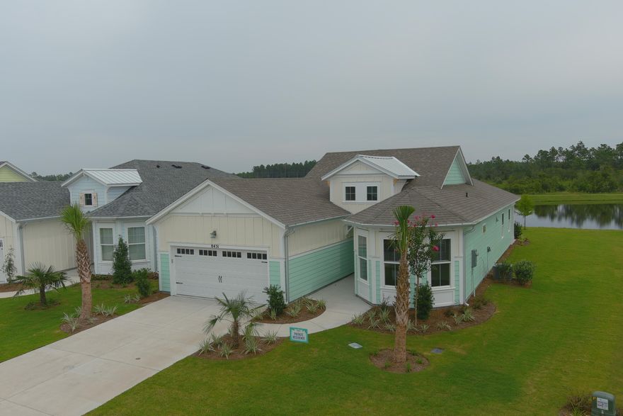 New To Market Margaritaville Latitudes at Watersound. ''Hammock Bay Model'' No waiting - Move In Ready! 2 Bedroom, Den / Office, 2.5 Baths, 2 Car Garage, with a private covered lanai (235 SF) overlooking a premium private pond view lot. Approximately 2110 SF. Plenty of room for a pool. Home includes all appliances to include washer and dryer. 55 plus community. Buyer or Buyers agent to verify schools, HOA fees, and specifications. Its always 5 O Clock here in Latitudes!