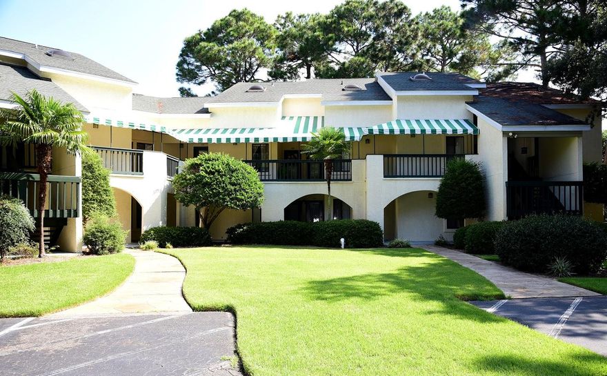 Perfect investment, retirement, starter, or vacation home! Well maintained first floor unit overlooking the picturesque Southlake. Enjoy all the amenities that Bluewater Bay has to offer: tennis, golf, full service marina with restaurant, swimming pools, RV and boat storage, walking trails, and a short drive to the beautiful white sandy beaches of Destin. HOA covers all exterior maintenance (roof, siding, stairs) and includes water/trash/sewer. Seller is providing a one-year home warranty. Unit can also be purchased furnished. Buyer to verify all info, dimensions, and square footage.