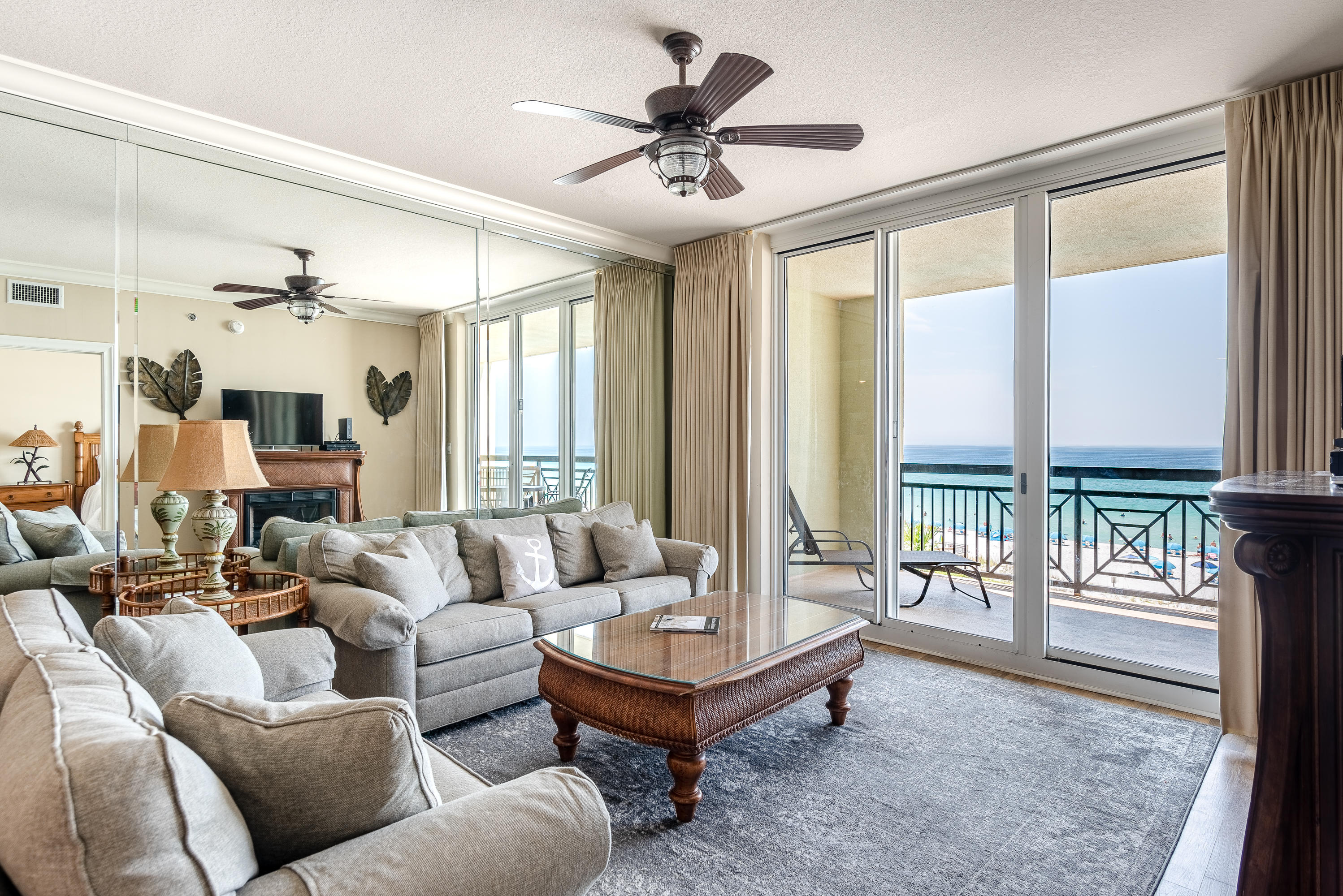Make magical memories at this gorgeous Gulf front 3 BEDROOM WITH BUNK ROOM condo at the upscale Azure. Enjoy panoramic views of the uncrowded, dazzling, pearl white beach and jewel green waters that Okaloosa Island is renowned for as you lounge in your beautifully appointed living area, cook in the gourmet kitchen or lie in your luxurious master bedroom! This getaway has it all with 9' ceilings, granite counter-tops, tile wood-look floors, full size washer & dryer, stainless steel appliances, owner's closet, and master suite with whirlpool tub and walk in closet. Azure boasts 2 pools (1 heated year-round), 2 spas, fitness center, garage parking, storage units and a convenient location within walking distance to The Boardwalk with its multitude of dining, shopping and entertainment options!