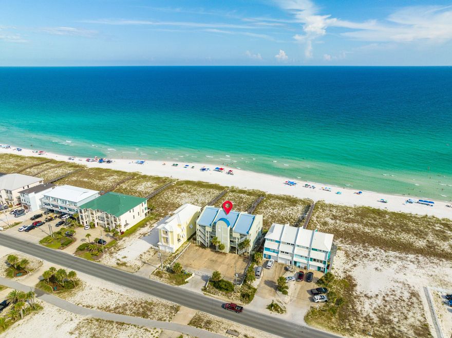 MULTI-FAMILY LOT OPPORTUNITY WITH 100 FT GULF OF MEXICO FRONTAGE! A rare visionary investor's opportunity that offers versatility like no other. THE VALUE IN THIS PROPERTY IS IN THE LAND. This parcel can accommodate a maximum of 12 condos or 4 Townhomes or 2 Homes or just 1 home helming the 100ft Gulf frontage. The property currently has a 12-unit condo complex damaged from Hurricane Sally. Buyer would have to tear down building at buyer's expense as salvaging the building would be a cost-prohibitive endeavor. Reach out for more details regarding already completed due diligence efforts in the form of an asbestos report and recent survey.