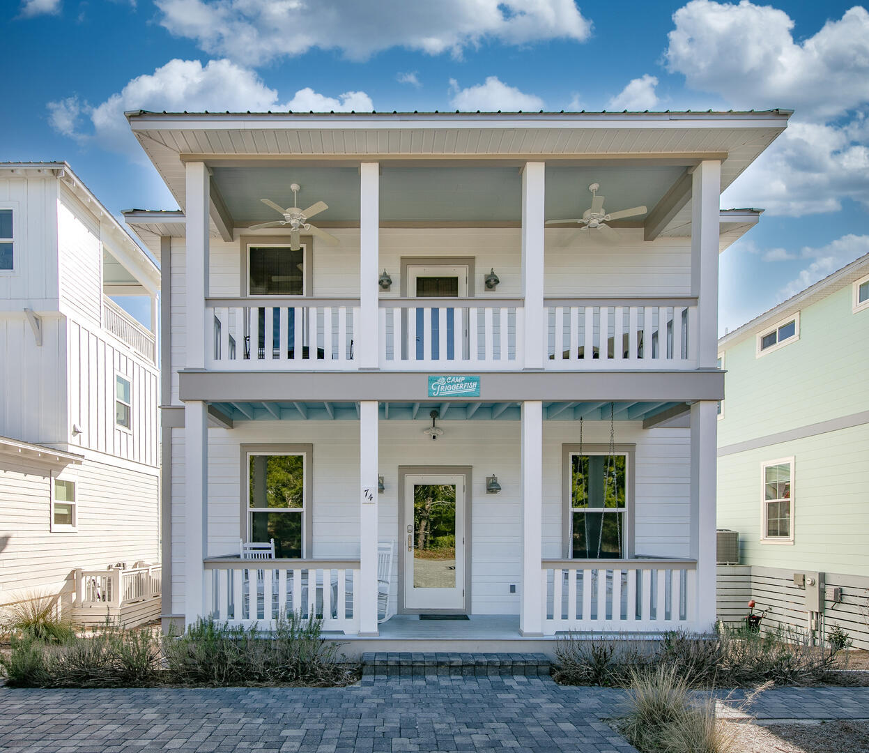PRICE IMPROVEMENT! FULLY FURNISHED, MOVE IN READY! Great beach house for you or a great vacation rental right off of 30A in Blue Mountain Beach! This 4-bedroom, 3-bathroom home has everything you need, and the location is unbeatable. You can soak in those stunning Emerald Coast sunsets right from your outdoor porches. The house has LVP flooring throughout, giving it a sleek, modern vibe, and the shiplap accent walls on the first floor really shine in natural light. The kitchen and bathrooms feature quartzite countertops, adding a touch of luxury. On the first floor, there's a cozy living area, a kitchen, a guest bedroom, and a full bathroom. Head upstairs, and you'll find three more bedrooms and two additional full baths. Just a short distance from local beaches and the Gulf Place area All information is believed to be correct; however, buyer to verify all information that they deem important.