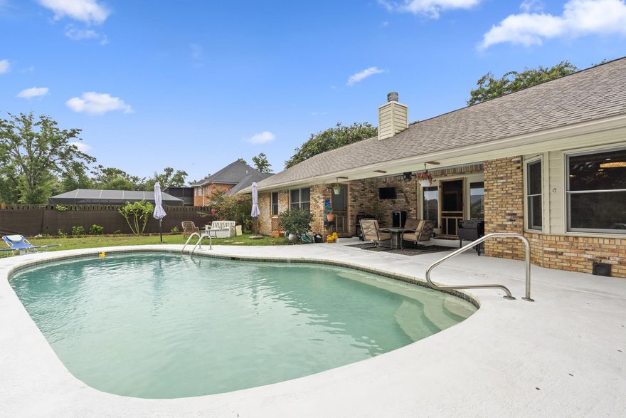Beautifully Remodeled Pool Home in Kings Point! Don't miss your opportunity to own this stunning, fully renovated home in the sought-after Kings Point community! Boasting over 2,600 square feet of living space, this 4-bedroom, 2-bathroom home offers modern upgrades, spacious interiors, and a private backyard oasis. Step inside to find hardwood floors throughout the main living areas, freshly painted interiors, and an open layout perfect for everyday living and entertaining. The fully updated kitchen features granite countertops, a stylish tiled backsplash, newly painted cabinetry, and top-of-the-line Bespoke WiFi-enabled appliances. The expansive master suite impresses with vaulted ceilings, direct access to the pool area, and a spa-like en suite bathroom complete with dual vanities, a clawfoot soaking tub, and a separate tiled shower. The three additional bedrooms are generously sized, and the second full bathroom includes a double vanity, tub/shower combo, and separate water closet for added privacy. Enjoy outdoor living at its finest with a private gunite pool, freshly painted pool deck, and over half an acre of beautifully maintained landperfect for gatherings, play, or relaxation. Recent upgrades include: New roof (2019) New septic tank & drain field (June 2025) New pool pump (May 2025) This move-in ready home truly has it allspace, style, and an unbeatable location. Schedule your private showing today!