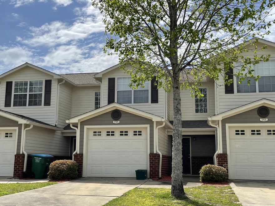 VACANT & MOVE IN READY!  This townhome has new tile in the living room and upstairs bathrooms.  It also boasts two master suites, and the community has a pool!  2 bedroom, 2.5 bathroom with a single car garage, under stairs storage. Lots of crown molding, ceiling fans in living and bedrooms.  Both bedrooms have a walk in closet, back master has an additional smaller closet. Kitchen has black appliances to include a flat top stove with microwave, refrigerator with ice maker & dishwasher. There is a community pool with a cabana and a community playground. Please verify measurements and all information, as deeded important. Selling Brokerage & Eagles Landing Townhomes are owned by the same parent company.