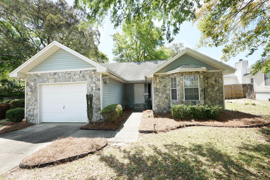 Adorable, well-maintained home in Shalimar, FL with 3 bedrooms, 2 bathrooms, and 1292 square feet plus a Florida room.  Seller to replace roof with 30 year dimensional shingles with acceptable offer! This home is located within minutes to the bases, white sandy beaches, and restaurants! A new Rehem HVAC was installed in 2023! The hot water heater was replaced in 2023! The refrigerator was purchased in 2020. NO HOA and NO Flood Insurance required. Boat, RV, and trailer parking allowed! Enter the home into the foyer an into open floor plan with the living room opening to the kitchen and dining room! The kitchen has a raised bar that seats 3-4 guests and plenty of counter space for prepping!  In addition there is a side by side Black Refrigerator with icemaker and a slide in stove. The living room has a fireplace and large windows to allow natural light to abound! The primary bedroom has an ensuite bathroom There are also two guest bedrooms and a guest bathroom. There is a Florida Room 160 square feet. The backyard is fenced and also has a nice shed for extra storage!  There is a sprinkler system and a gutter system! There is also a one car garage and extra parking in the driveway. The location of this home is perfect if you need to be close to the base or the beach! Shalimar Fl has a public beach on Meigs Drive and a public park on Shalimar Dr. Buyer to verify all dimensions and information. 
