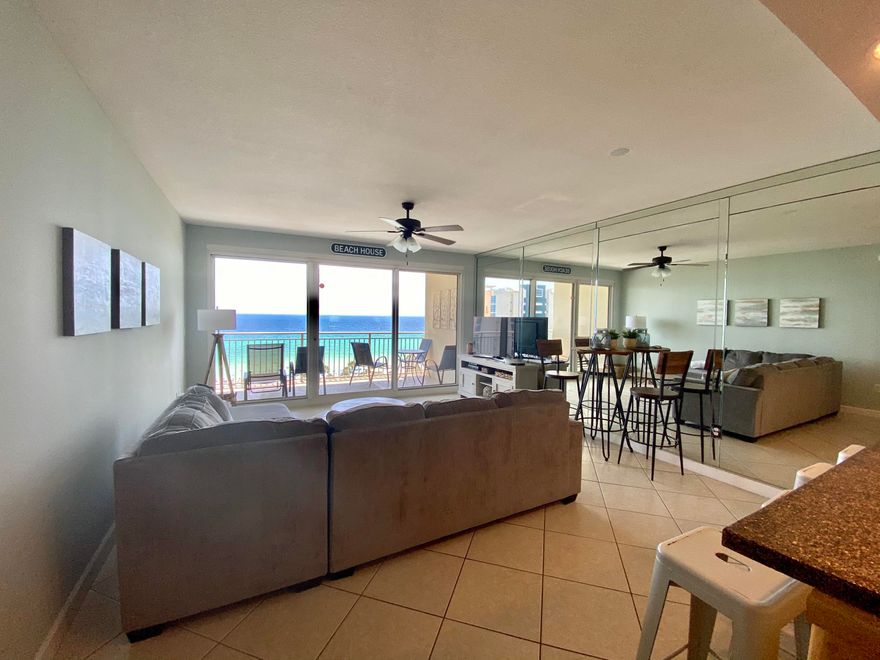 PANORAMIC UNOBSTRUCTED GULF VIEW! This 9th floor 2 bedroom 2 full bath tropical oasis is overlooking BOTH the ENDLESS Gulf and the resort style pool and lush grounds of the exclusive 9 acre GATED resort, Sterling Shores. This unit is rental ready and sure to be your own personal vacation paradise, rental machine, or primary residence. Owner pets allowed! The unit was fully redecorated, furnished, and painted in the past few months, and is tastefully appointed. You don't need to do a thing! This complex features 2 pools, deeded beach access, tiki bar, beach service, covered portico for easy and carefree unloading, and the location is in the heart of Destin within walking distance to great restaurants, shopping, and tourist attractions. Owner is licensed Kentucky real estate agent