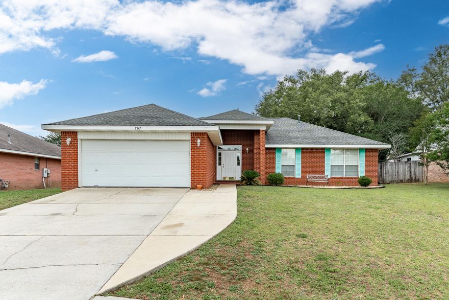 Well-maintained home in a quiet Crestview neighborhood! Enjoy vaulted ceilings and hardwood floors that create an open, inviting feel. The kitchen features a gas stove, 2023 refrigerator, modern appliances, and ample cabinet space. A split-bedroom layout provides privacy between the main and secondary bedrooms. Recent updates include a 2025 water heater and a 2019 roof. The backyard offers space for outdoor enjoyment, gardening, or relaxing. Conveniently located near schools, shopping, and major employers. Move-in ready--schedule your showing today!