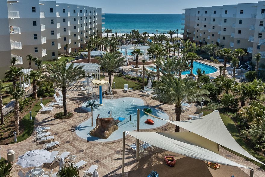 Entered for comp purposes. Unit C405 at Waterscape featured new tile flooring and Gulf views.