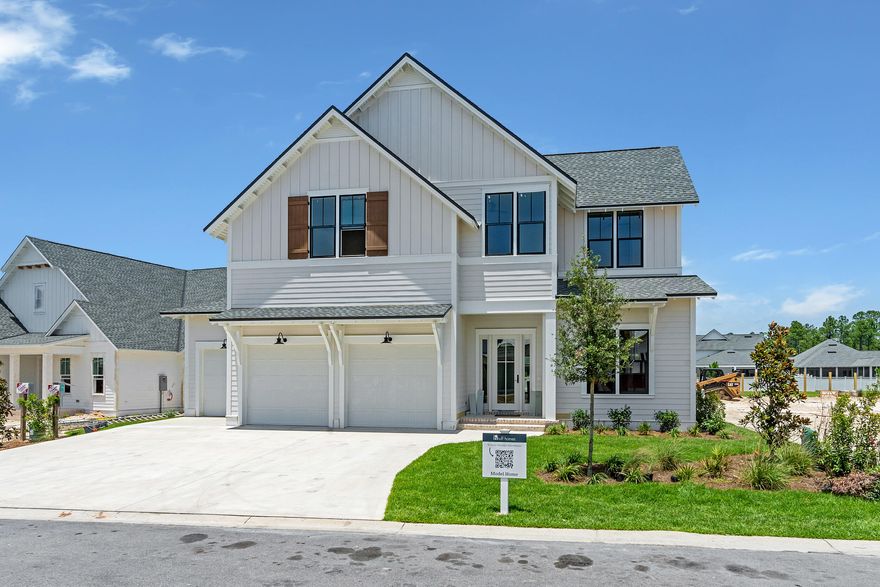 Discover the Dorado, an exquisite new construction home in The Pines at Watersound Origins, built by Huff Homes. Spanning 3,315 square feet across two levels, this 5-bedroom, 4.5-bathroom, 3-car Garage residence with POOL/SPA offers timeless craftsmanship, luxury finishes, and an open-concept design tailored for modern coastal living.  Step inside to find wide plank Medallion wood flooring flowing throughout the home, complemented by 11' ceilings on the first floor and 9' ceilings upstairs. The gourmet kitchen is a chef's dream, featuring an upgraded Wolf & Sub-Zero appliance package, a Scotsman nugget ice maker, quartz countertops and backsplash, and a Butler's pantry with stacked cabinetry, glass doors, and lighting. The living room's gas fireplace and shiplap accents add warmth and character, while crown molding enhances the elegant design. The primary suite, located on the first floor, boasts a spa-like en-suite bath and a generous walk-in closet. Upstairs, additional bedrooms provide ample space for family and guests. Home includes Whole House Water Filtration system and generator set up! 

Outdoor living is equally inviting with an expanded screened porch featuring a brick-finished fireplace, outdoor kitchen with Alfresco grill, hood and cabinets, plus a 10x30 saltwater swimming pool with a raised spa complete with Mosaic tile and surrounded by pavers and fence for privacy! Additionally, the bronze window package, epoxy-coated garage floor, and premium exterior detailing complete the home's stunning curb appeal.

*This home is currently furnished and being used as a model home.

The Watersound Origins community offers an unparalleled lifestyle in South Walton with exceptional amenities, notoriously friendly and welcoming atmosphere, zero short-term rentals, and close proximity to all that 30A and Inlet Beach has to offer. Enjoy the zero-entry pool, playground, sports courts, and fitness center at the Village Commons, play a round of golf or foot golf at the Origins Golf Course, or take a walk along the many miles of walking and biking trails that wind all throughout the neighborhood! The new Watersound Town Center located at the entrance to the community offers several fantastic dining options (casual and formal), medical services, Starbucks, Publix, a Pavilion that hosts events year round, and more! 