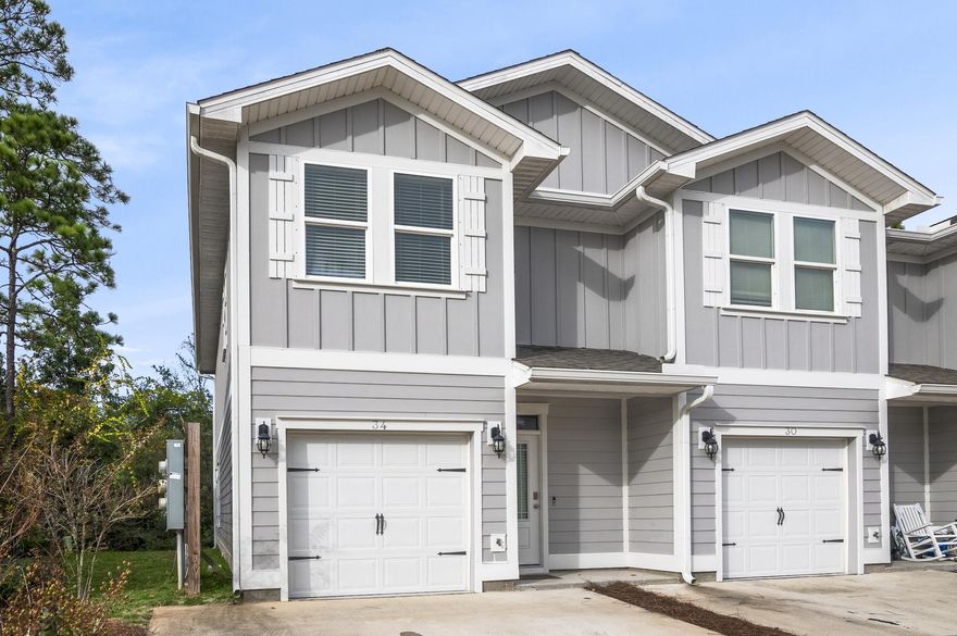 Discover modern living in this 3-bed, 2.5-bath townhome! Just minutes from 30A beaches, Sacred Heart Hospital, and Grand Boulevard's dining and shopping. This stylish home boasts granite counters, MOEN fixtures, 9' ceilings, custom blinds, and EVP plank flooring. The gourmet kitchen features stainless appliances and reverse osmosis water filtration. Stay connected with smart home tech including a video doorbell, smart lock, alarm, and thermostat. Enjoy the convenience of a 1-car garage and a private patio overlooking a wooded area. It's the perfect blend of luxury and convenience for your lifestyle. Don't miss out!'' Security Deposit is 2500. Credit check required, non-smoking and small pets would be considered.