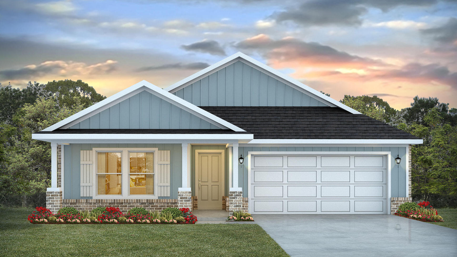 Welcome to 70 Gray Owl Drive W, a new home at Owls Head Farms in Freeport Florida. This home is under construction and features a welcoming and elegant foyer that leads into a spacious open concept living area with 9' ceilings. The kitchen features quartz countertops, stainless steel appliances, and an oversized island, making it the centerpiece of the home. The single basin undermount sink and the dedicated water filter faucet add to the ease in the kitchen. The dining area and great room are flooded with natural light, offering a warm and inviting atmosphere.