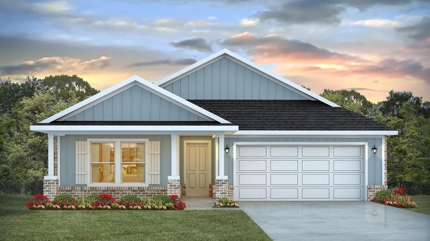 Welcome to 70 Gray Owl Drive W, a new home at Owls Head Farms in Freeport Florida. This home is under construction and features a welcoming and elegant foyer that leads into a spacious open concept living area with 9' ceilings. The kitchen features quartz countertops, stainless steel appliances, and an oversized island, making it the centerpiece of the home. The single basin undermount sink and the dedicated water filter faucet add to the ease in the kitchen. The dining area and great room are flooded with natural light, offering a warm and inviting atmosphere.