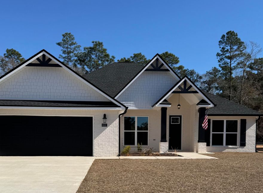 This is a Flynn Built Luciano floorplan. Open floorplan-kitchen w/stainless-steel appliances including gas range, microwave, dishwasher, granite counter tops, large pantry, and island. Primary bedroom/bathroom has soaker tub, tile surround shower, double vanity with granite countertops and large walk in closet. Throughout the home is LED lighting, programmable thermostat, insulated common interior walls, brushed nickel hardware.