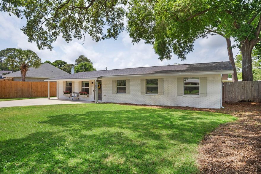 Welcome to this beautifully reimagined brick cottage in the heart of Fort Walton Beach's beloved Elliott Point neighborhood! This 4-bedroom, 2-bathroom home offers an ideal blend of modern updates and timeless charm. Upgraded features include double-pane insulated windows & doors, electrical panel, copper wiring, lighting, fixtures, freshy painted, gutters, HVAC, ductwork, 50 gallon water heater, and newer roof. Even the exterior shines with an additional boat/trailer pad, seamless gutters, irrigation, and a full 6-foot privacy fence. Inside, you'll fall in love with the open-concept layout and the inviting living room with exposed wood-beamed ceiling. Durable laminate flooring flows throughout, while the kitchen stuns with solid wood shaker cabinetry, quartz countertops---> and stylish fixtures. 
This home is the total package! Modern comfort, quality craftsmanship, and unbeatable location. Schedule your private showing today before it's gone!
