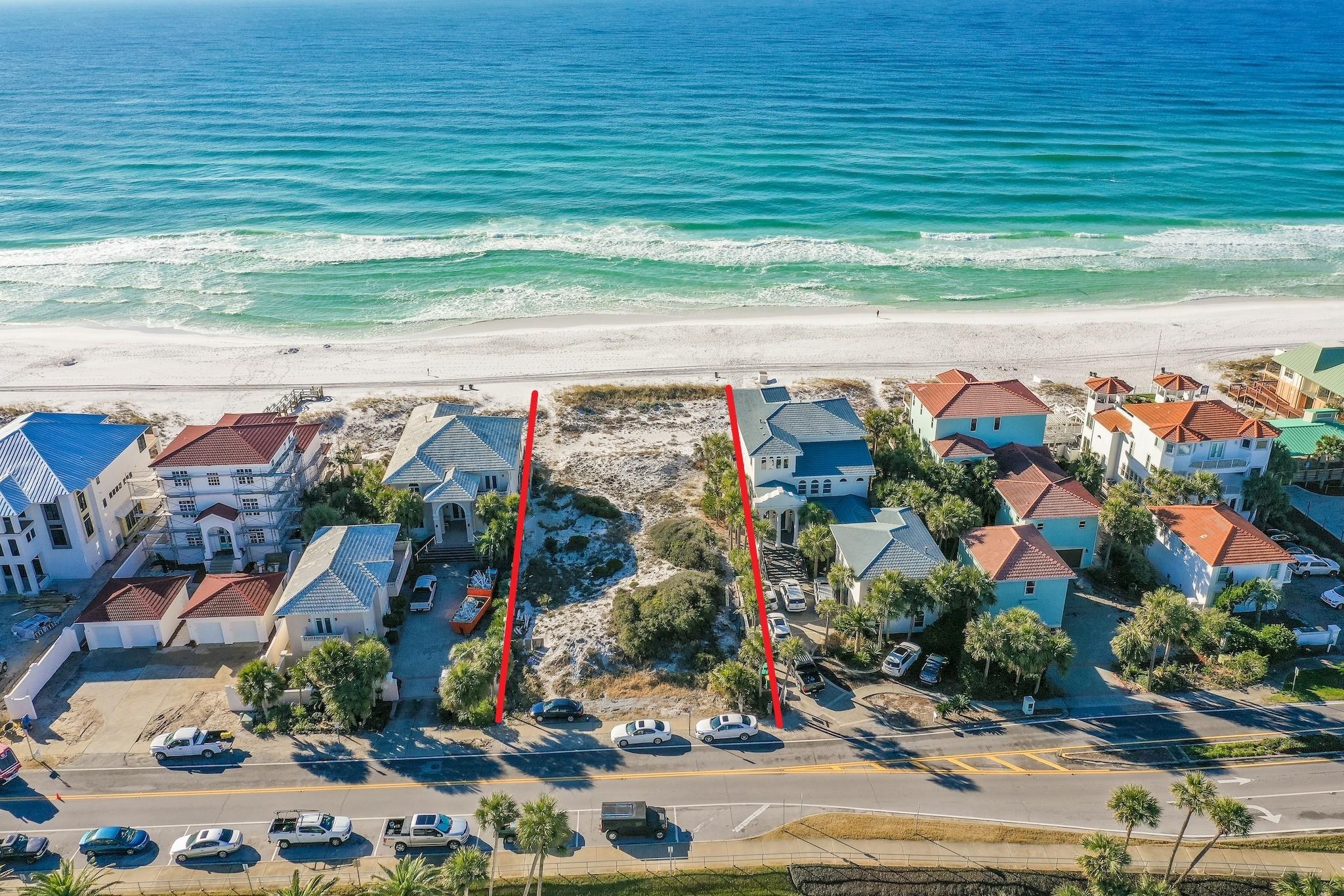 One of the last Estate Sized Beachfront Lots in Destin. There is room for a Large Residence, Pool and Detached Garage/Guest House. Sits among some of the nicest beachfront homes on Crystal Beach. 68 feet wide and over 400 feet deep