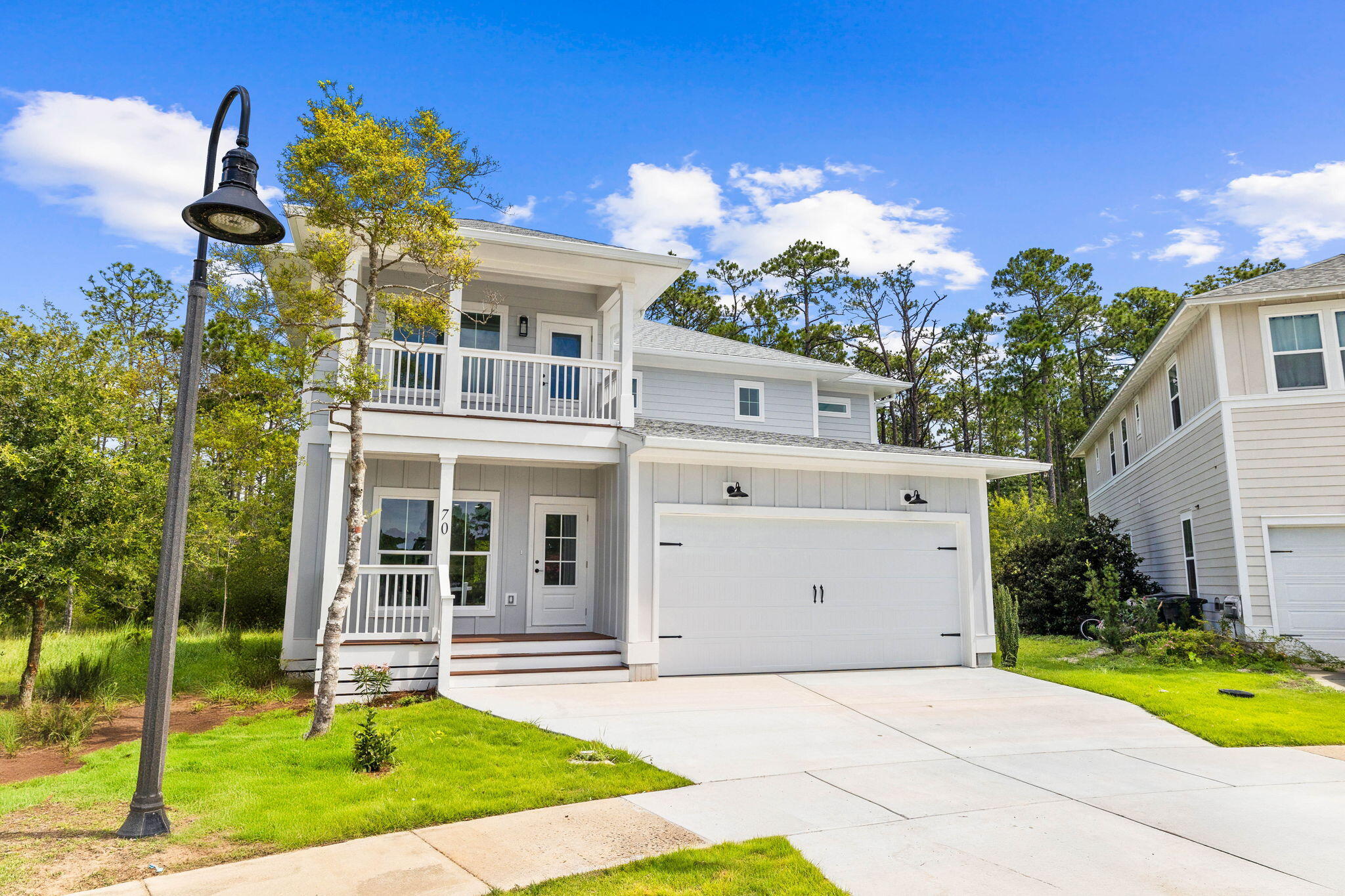 Why Rent- When You can Rent to Own? *Offered for rent at $4,500/month with $300/month being credited towards the purchase price of $750,000. Longer-terms available. Come home to this beautiful 4 bedroom, 3 1/2 bath house located in Point Washington, just minutes from the emerald waters and white sand beaches of the Gulf of America. This beautiful new construction home in the community of Audubon Point, combines modern style with nature's beauty. It features 4 large bedrooms, including two master suites (one on each level), with 3 full bathrooms and 1/2 bath. Entertain in your spacious kitchen with walk-in pantry, shaker cabinets, quartz countertops and stainless steel appliances. The kitchen is open to a large great room.Relax on the second-floor balcony while taking in the serene tranquility of Audubon Point.
This home has large walk-in closets, and a large laundry room located on the second floor. Other features include two car garage, ceiling fans, 9' ceilings, double vanities, tile floors, hardwood look LVP flooring throughout the home, high-impact windows, spray foam insulation, and Hardie siding.
Located in Audubon Point, a luxury home subdivision tucked away near the lush 15,000 acres of the Point Washington Forest, where you can easily enjoy Eden Gardens State Park and Tucker Bayou for some outdoor fun. Enjoy the resort-style pool or enjoy the shopping and restaurants located within minutes of the subdivision. The home sits at the end of a cul-de-sac and backs up to a conservation area, ensuring privacy in perpetuity.