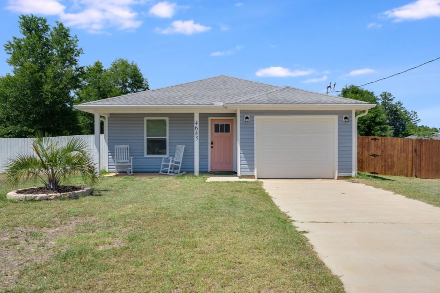 HIGH-END FINISHES AT AN AFFORDABLE PRICE!!! Welcome to 4643 Falcon Way, where modern style meets cozy comfort in the heart of the Holley Grove South neighborhood! Built in 2023 and sitting on a spacious lot, this 3-bedroom, 2-bath home is full of thoughtful upgrades and stylish touches you won't want to miss.As you step into the open-concept living space, the home truly wows! The kitchen is an entertainer's dream, featuring a stunning waterfall quartz island, quartz countertops, sleek tile backsplash, a workstation stainless steel sink, and modern cabinetry -- the perfect hub for cooking, gathering, and showing off! The primary suite offers a relaxing retreat with a large walk-in closet and an impressive oversized custom shower, a single, seamless surround piece made specifically to fit the space. Quartz countertops continue into both bathrooms for a clean, high-end feel.

All bedrooms are equipped with ceiling fans with remotes, offering year-round comfort. Durable laminate flooring runs throughout, and the home also features energy-efficient systems, a garage, full gutters, and low-maintenance vinyl siding.

Step outside to your private backyard paradise! Enjoy evenings around the fire pit or pick fresh fruit from your very own mini orchard complete with blueberries, raspberries, blackberries, grapes, and a variety of fruit trees.

This home checks all the boxes for style, comfort, and convenience.

Don't miss this move-in-ready gem schedule your tour today and fall in love with Falcon Way! 