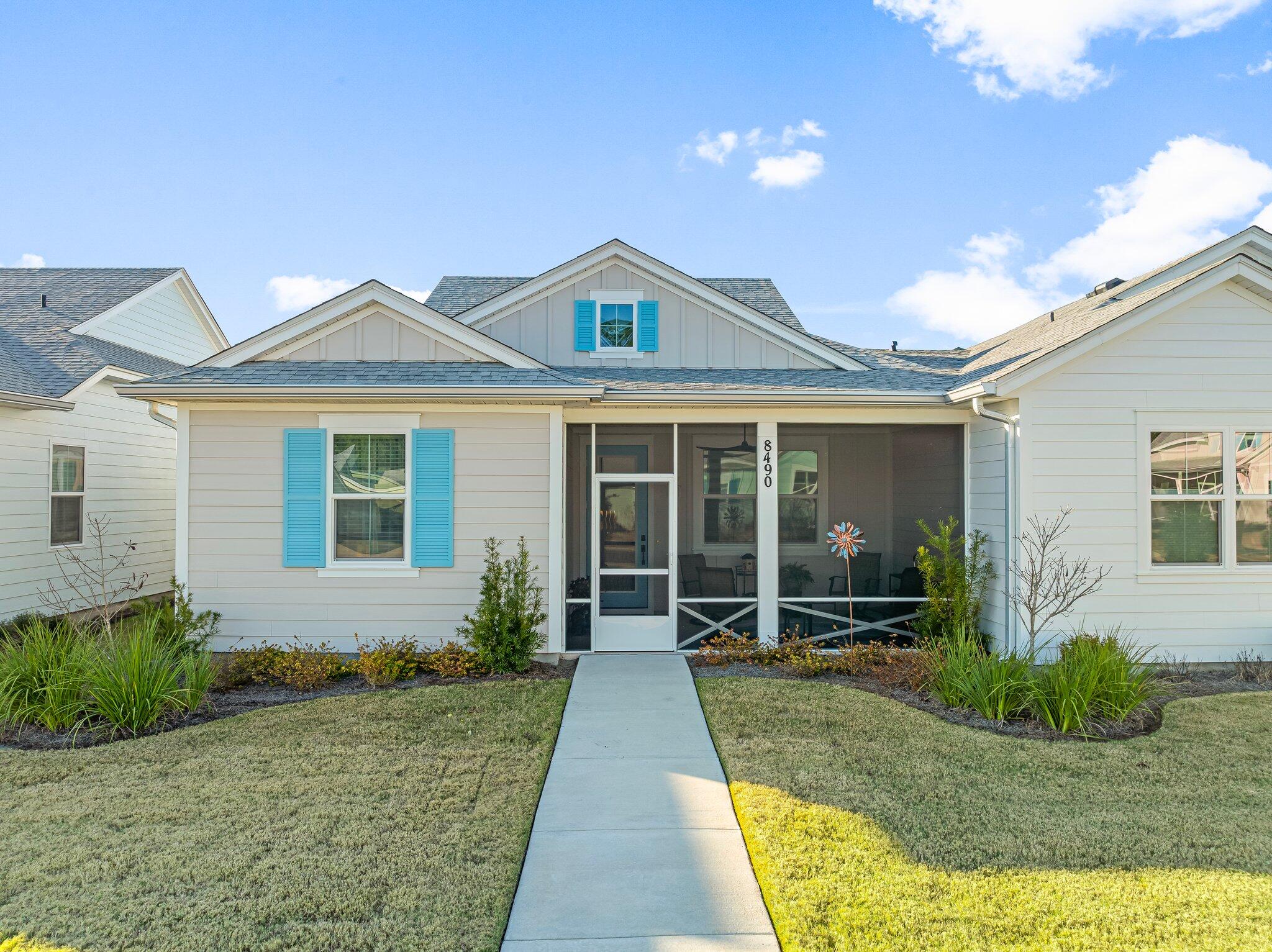 Welcome to your dream retreat in the enchanting Latitude Margaritaville Watersound, a vibrant 55+ community inspired by the laid-back lifestyle of Jimmy Buffet! Fall in love with this charming Camellia cottage that effortlessly combines luxury with cozy living. As you step from the screened & cool decked porch through the hurricane-grade glass front door into this inviting home, you'll be captivated by over $94,000 in exquisite designer upgrades that make this home truly exceptional. The stunning ceiling beams, custom paint, window sills, custom motorized blinds and luxury vinyl plank flooring throughout create a warm and elegant atmosphere that speaks to your taste for the finer things in life. The heart of the homethe kitchenboasts Level 4 (42'') cabinets, complemented by Level 6 Quartz counters and a full-height backsplash that adds a touch of sophistication. Every detail has been thoughtfully designed, from pots and pans drawers to pull-out shelving, all enhanced by innovative stainless steel appliances and hard-wired under-cabinet lighting. Both the master and guest bedrooms feature custom-built closets, ensuring optimal organization and storage. Indulge in your own spa-like experience in the bathrooms, featuring seamless shower enclosures adorned with level 3 tile to ceiling and a slip-resistant finish for safety and comfort. The laundry area and garage are equally as impressive, equipped with a stackable laundry tower, custom cabinetry, and Ninja-coated flooring with a lifetime warranty. This stunning cottage is truly turn-key and ready for you to call home. Don't miss out on the opportunity to embrace the luxurious lifestyle you deserve in this vibrant community! Enjoy the transferrable 2-10 builders warranty for peace of mind. Latitude Margaritaville is the most sought after 55+ community in the country right now with unmatched amenities including a private restaurant with 3 bars, resort pool, live music daily, pickleball, bocce ball, cornhole, putting green, Fins Up Fitness Center, indoor lap pool & whirlpool and a full lifestyle staff who dedicate their days to ensuring your fun! Phase 2 of the amenities include a full size theatre, Barkaritaville dog spa, woodworking shop, business center and community rooms for clubs, groups, tastings and food demonstrations. The public retail has also begun with the golf cart store in full swing, a bank has just broke ground and anticipating the grocery store, restaurants and other boutique shopping soon as well as Public Marina...all through St Joe! Latitude Margaritaville is the most sought after 55+ community in the country right now with unmatched amenities including a private restaurant with 3 bars, resort pool, live music daily, pickleball, bocce ball, cornhole, putting green, Fins Up Fitness Center, indoor lap pool & whirlpool and a full lifestyle staff who dedicate their days to ensuring your fun! Phase 2 of the amenities include a full size theatre, Barkaritaville dog spa, woodworking shop, pottery room, business center and community rooms for clubs, groups, tastings and food demonstrations.