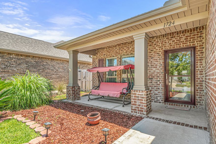 Desirable neighborhood of Waterford Sound. This four bedroom home is super spacious and modern. The layout features a room near the foyer and three other bedrooms off of the kitchen. The master connects with the 3rd room that can be used as a nursery or office. Every room has lots of natural light, deep closet space and vertical blinds. The master has a separate walk in shower with floor to ceiling tiles! Double vanity and large soaker tub for relaxing. The sleek finishes are espresso, granite, stainless steel and modern tiles with carpet only in the bedrooms. The stainless steel appliances convey, but the washer dryer do not. The yard is fully fenced and features a covered patio for shade. The home will be move in ready and vacant by the first week of July. Inquire quickly!